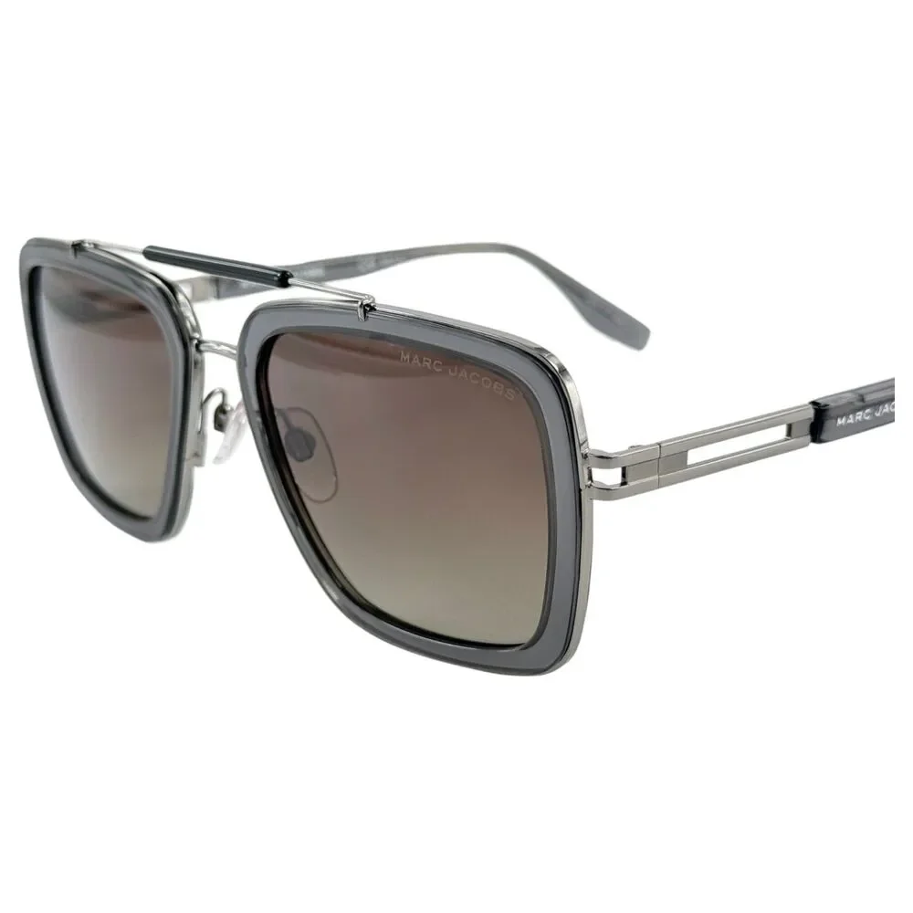 Marc Jacobs MARC 674S Mens Metal Pilot Sunglass KB7HA Gunmetal 55-20 Brown Grad